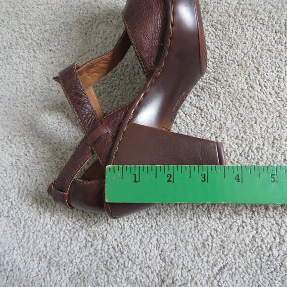 BORN Charisma Heeled sandals Size 8 Brown Leather Buckle Mary Jane #W61184 - Picture 8 of 11